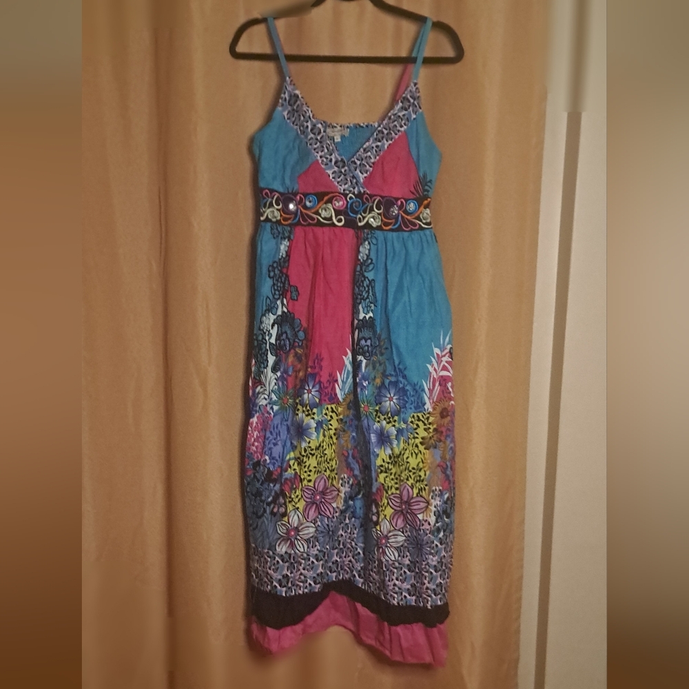 Vibrant Floral Midi Dress